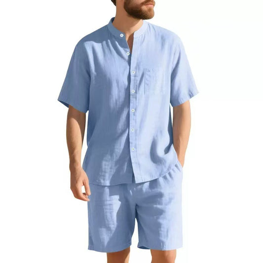 2026夏季跨境亚马逊3D运动服套装男短袖T恤休闲短裤两件套