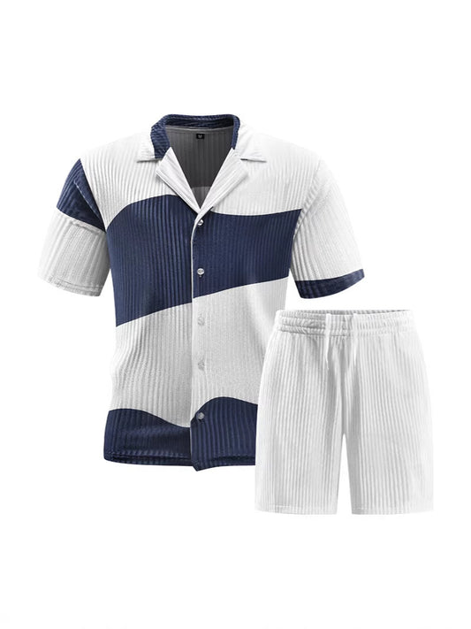 2026 Summer Cross-Border Amazon 3D Sports Suit Men's Short Sleeve T-Shirt + Shorts Casual Sportswear Two-Piece Set