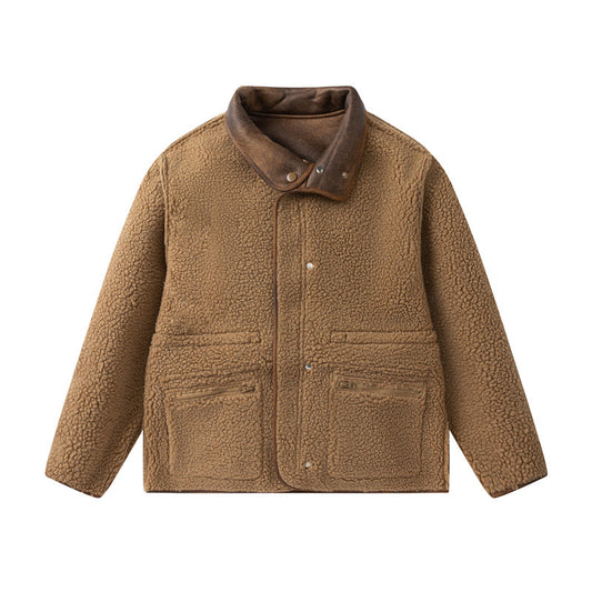 GorgeousBen Men's Reversible Fleece & PU Leather Winter Jacket