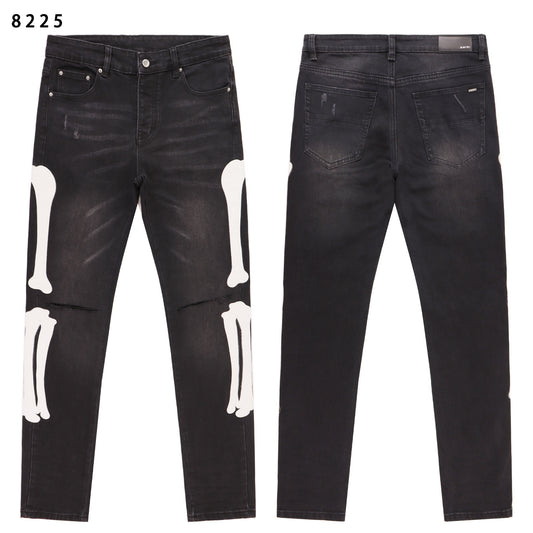 Men's Embroidered Slim-Fit Jeans