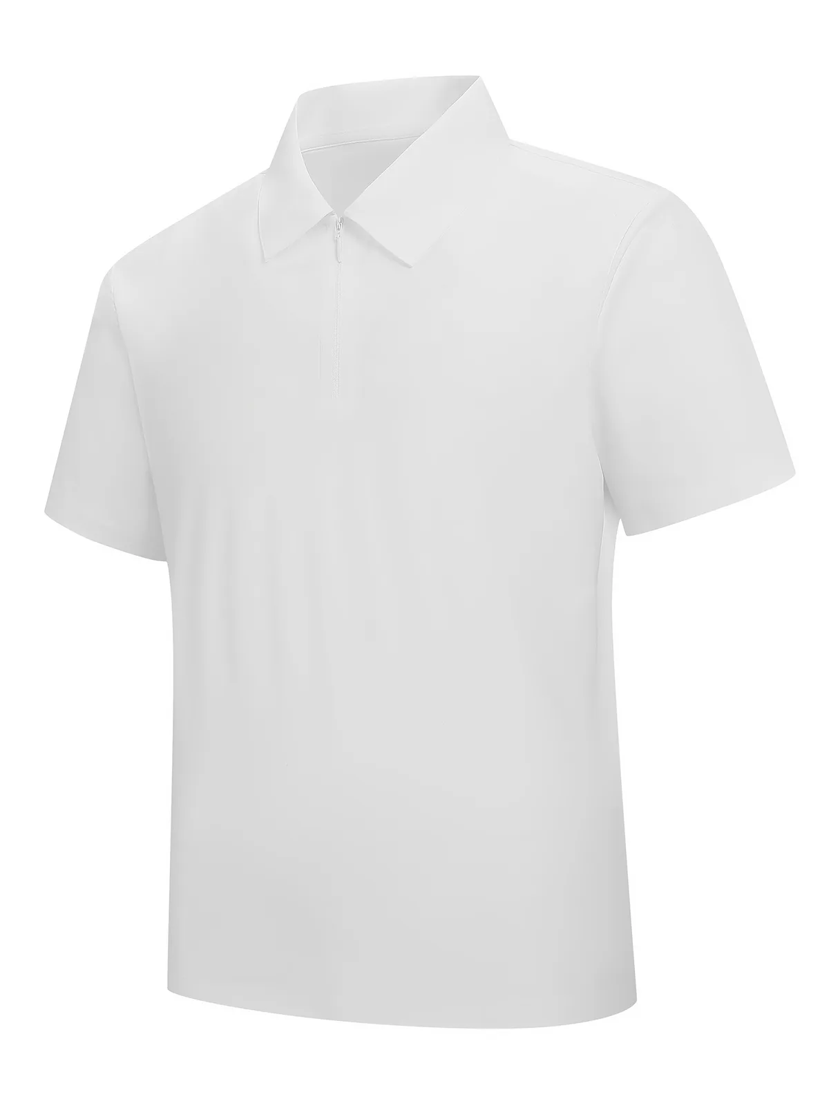 Men's Ice-Silk Polo Shirt with Quarter-Zip