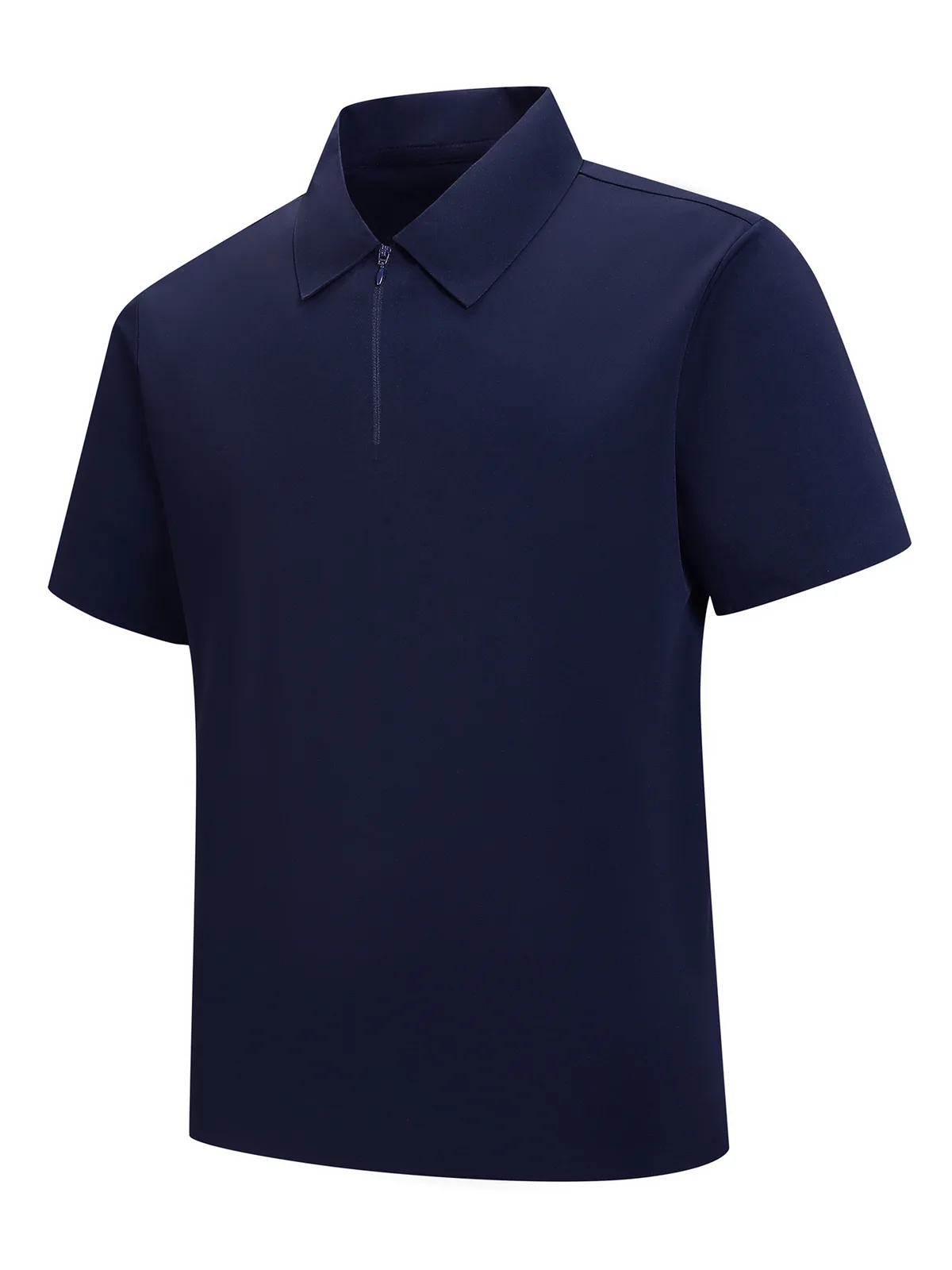 Men's Ice-Silk Polo Shirt with Quarter-Zip