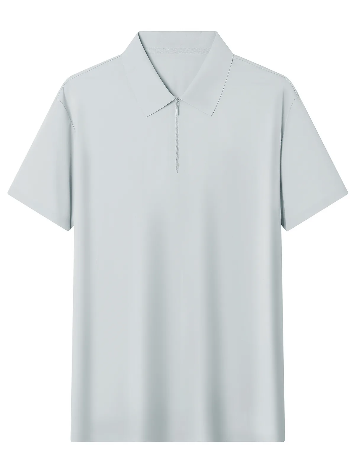 Men's Ice-Silk Polo Shirt with Quarter-Zip