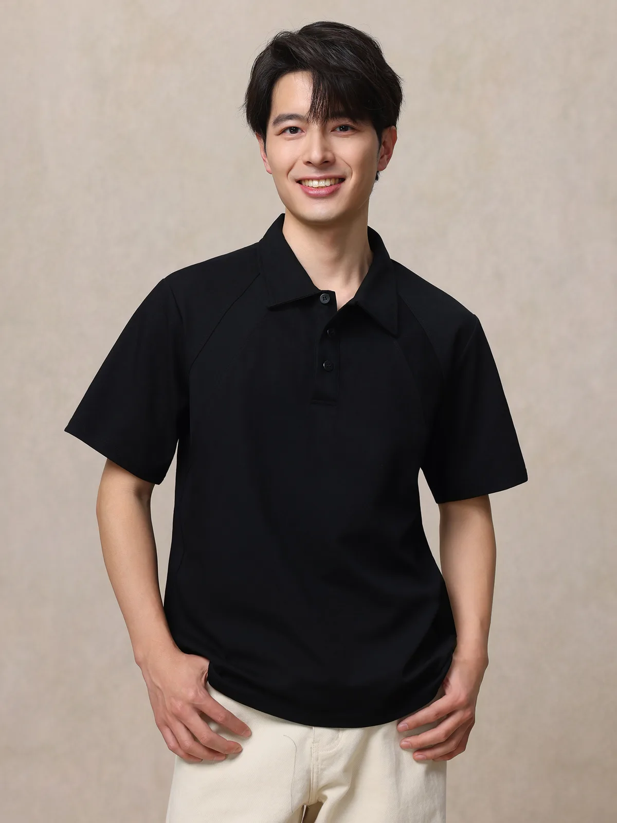 Men's Polo Shirt with Turn-Down Collar
