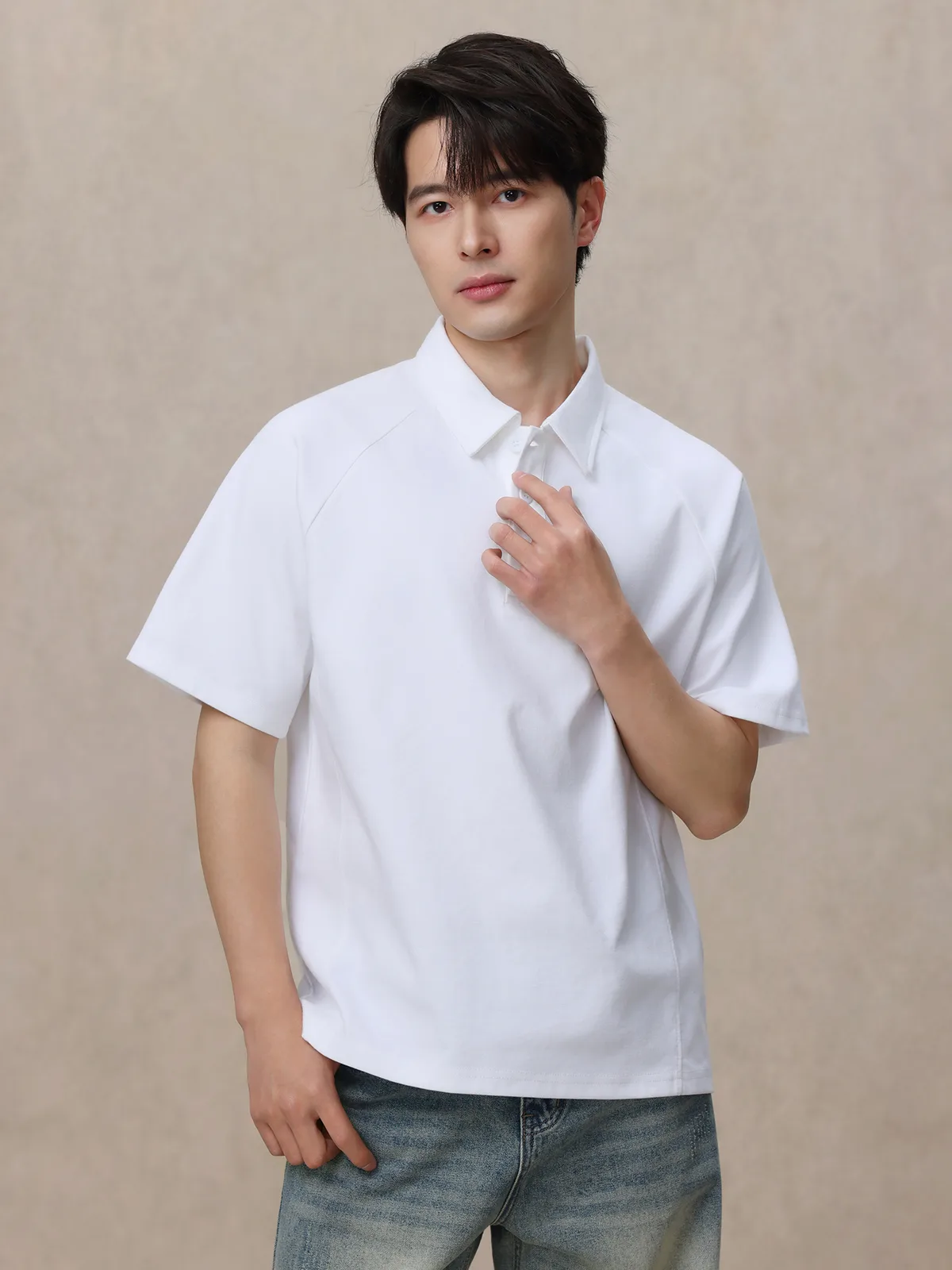 Men's Polo Shirt with Turn-Down Collar