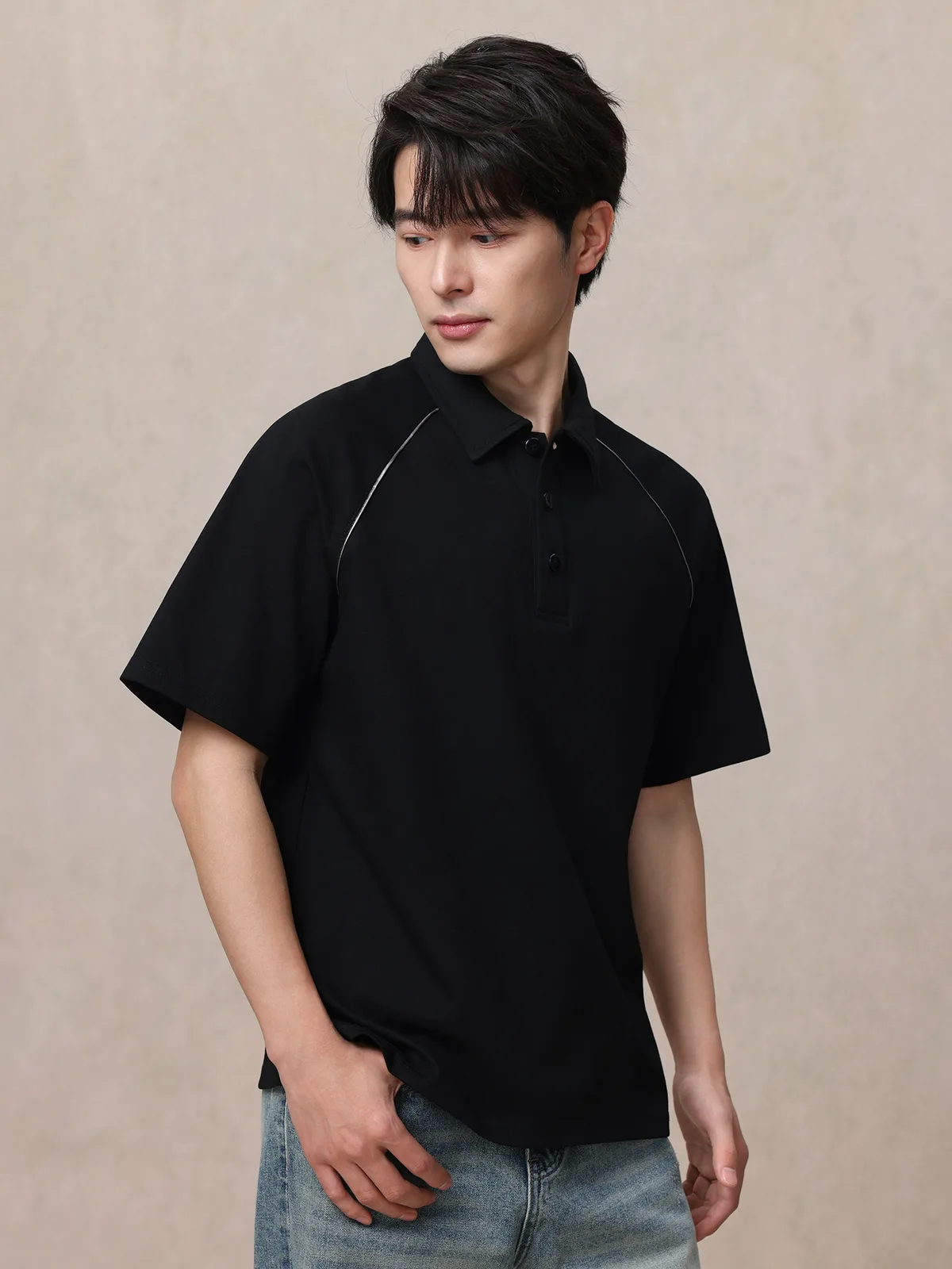 Men's Polo Shirt with Turn-Down Collar