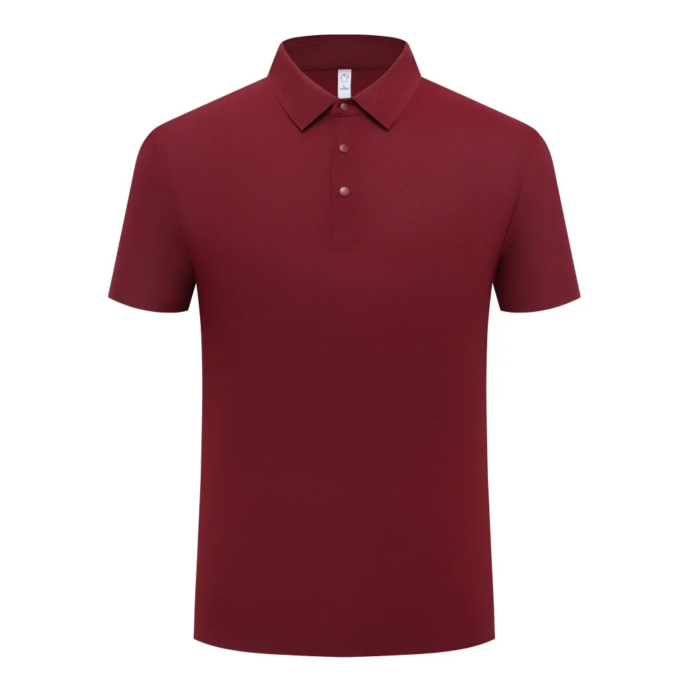 Men's Ice-Silk Polo Shirt with Turn-Down Collar