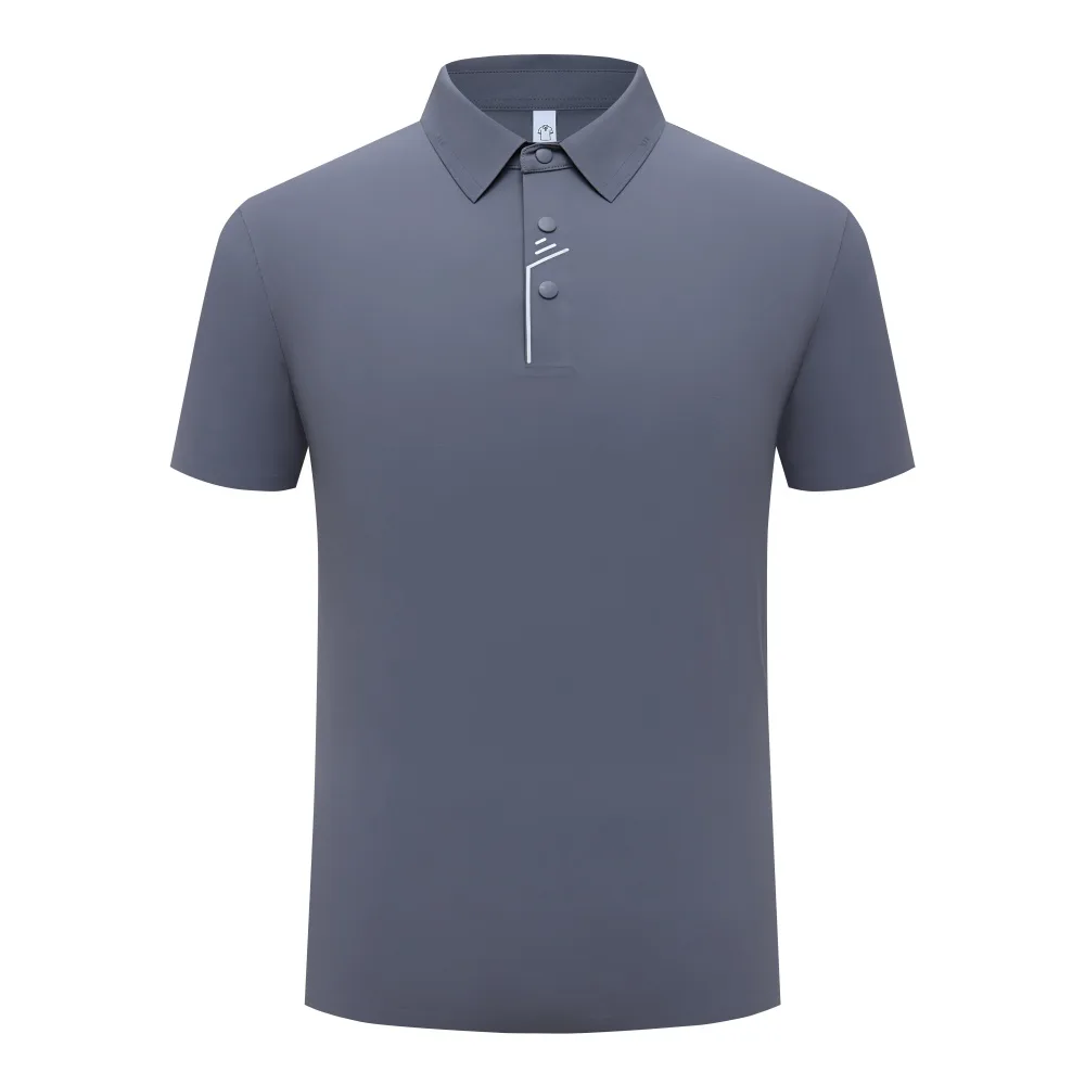 Men's Ice-Silk Polo Shirt with Turn-Down Collar
