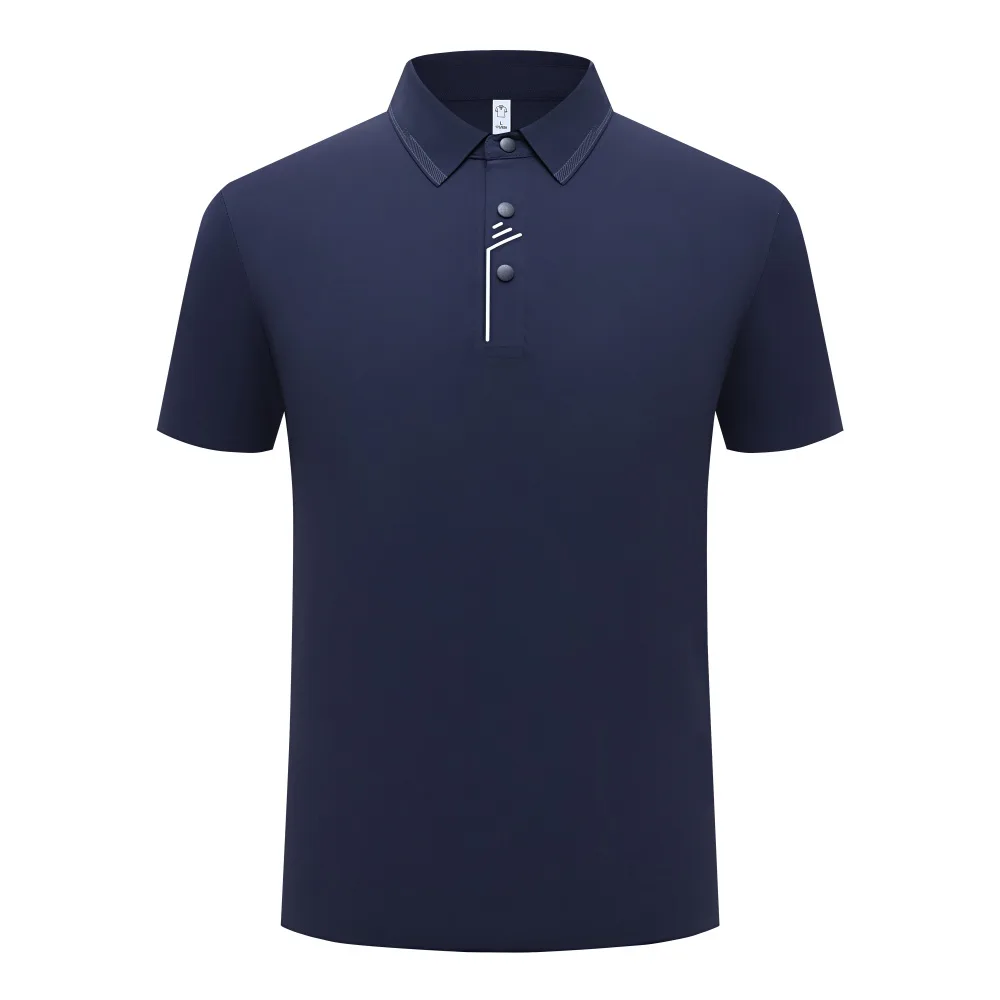 Men's Ice-Silk Polo Shirt with Turn-Down Collar