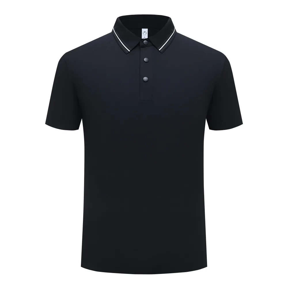 Men's Ice-Silk Polo Shirt with Turn-Down Collar