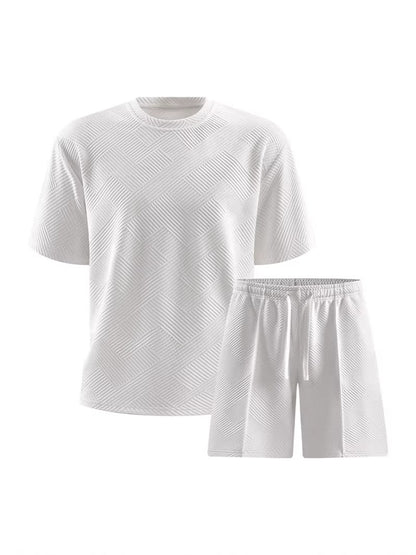 2026 Summer Cross-Border Amazon 3D Sports Suit Men's Short Sleeve T-Shirt + Shorts Casual Sportswear Two-Piece Set