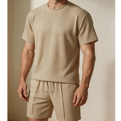 2026 Summer Cross-Border Amazon 3D Men's Textured Polo Shirt New Trendy Lapel Short-Sleeved T-Shirt Top