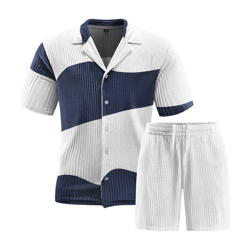 2026 Summer Cross-Border Amazon 3D Sports Suit Men's Short Sleeve T-Shirt + Shorts Casual Sportswear Two-Piece Set