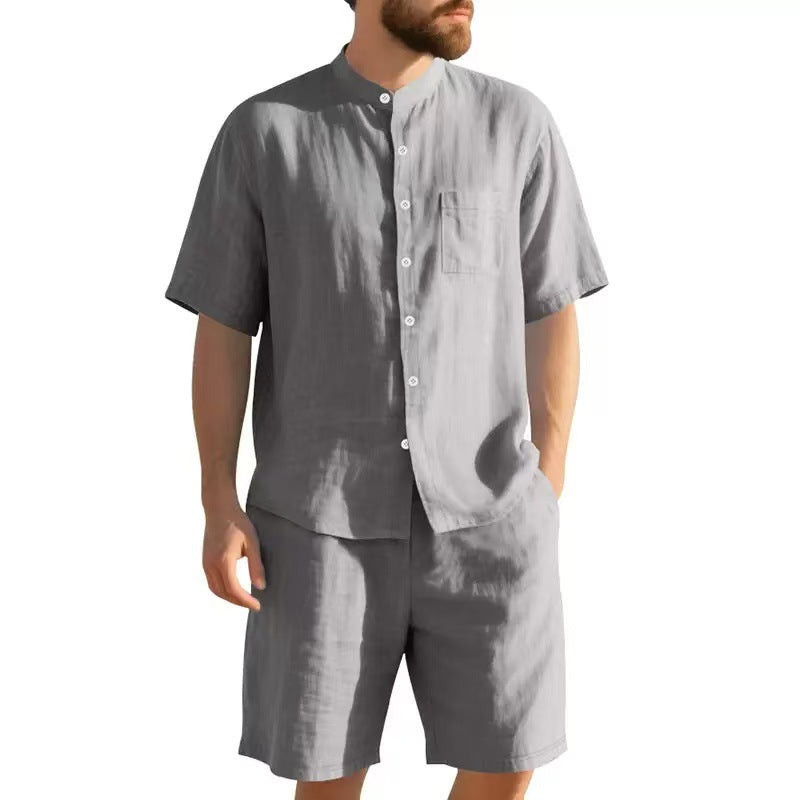 2026夏季跨境亚马逊3D运动服套装男短袖T恤休闲短裤两件套