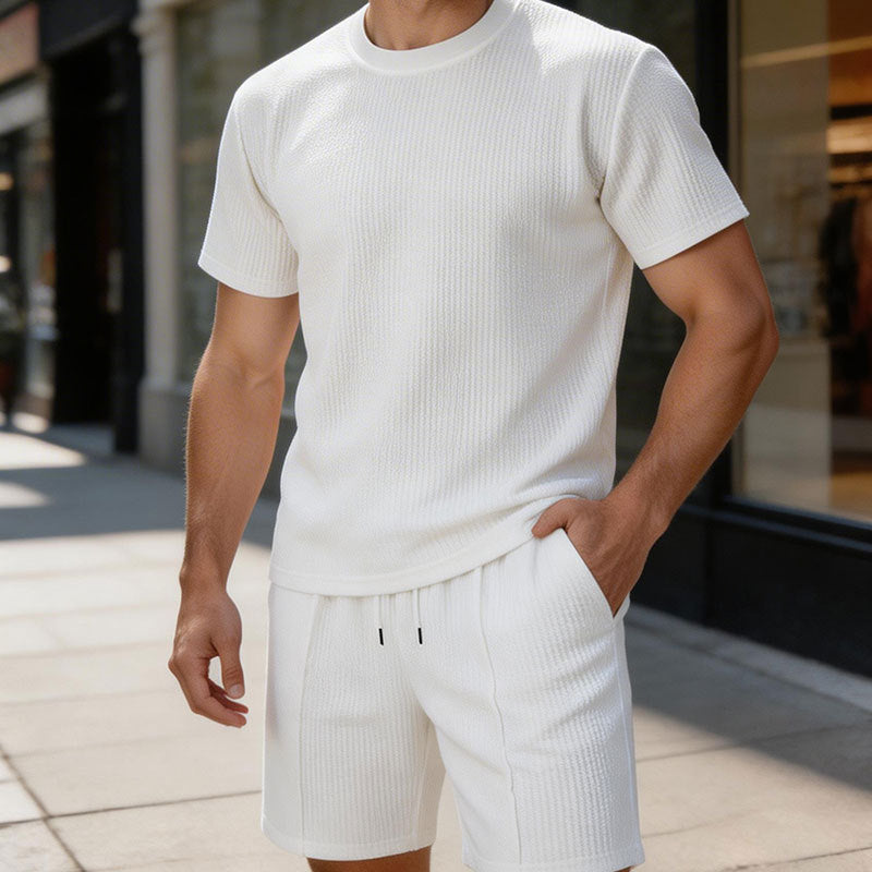 2026 Summer Cross-Border Amazon 3D Men's Textured Polo Shirt New Trendy Lapel Short-Sleeved T-Shirt Top