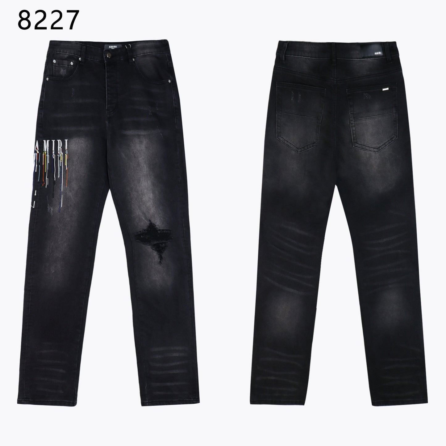 Men's Embroidered Slim-Fit Jeans