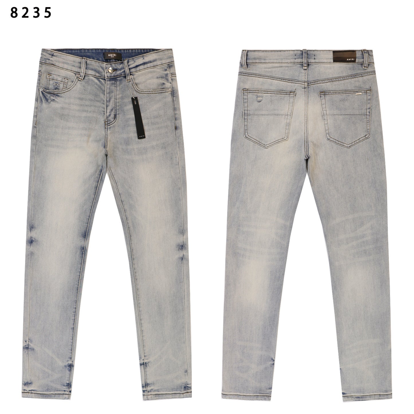 Men's Embroidered Slim-Fit Jeans