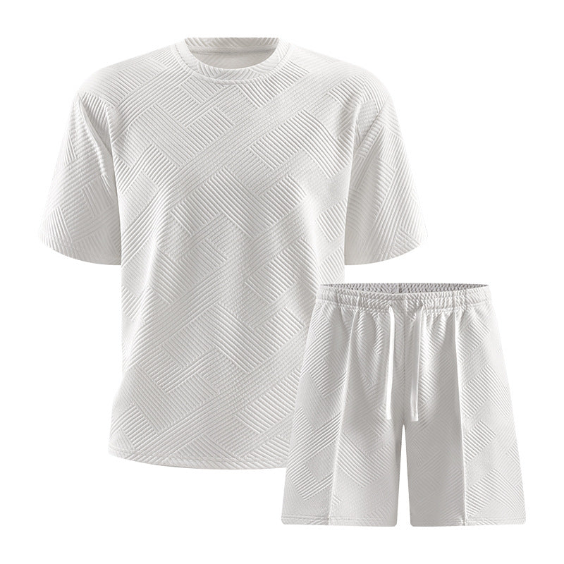 2026 Summer Cross-Border Amazon 3D Sports Suit Men's Short Sleeve T-Shirt + Shorts Casual Sportswear Two-Piece Set