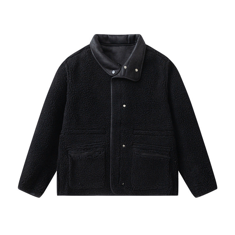 GorgeousBen Men's Reversible Fleece & PU Leather Winter Jacket