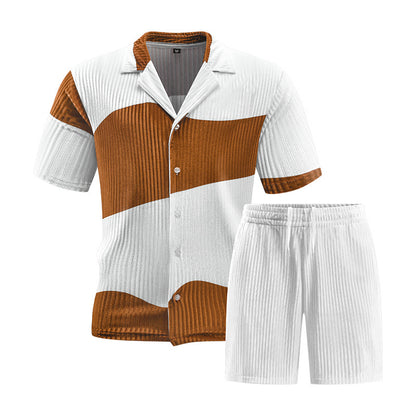 2026 Summer Cross-Border Amazon 3D Sports Suit Men's Short Sleeve T-Shirt + Shorts Casual Sportswear Two-Piece Set