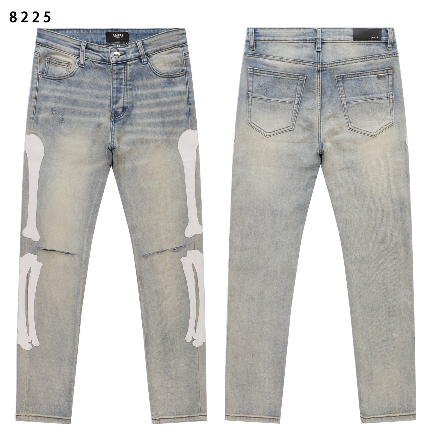 Men's Embroidered Slim-Fit Jeans