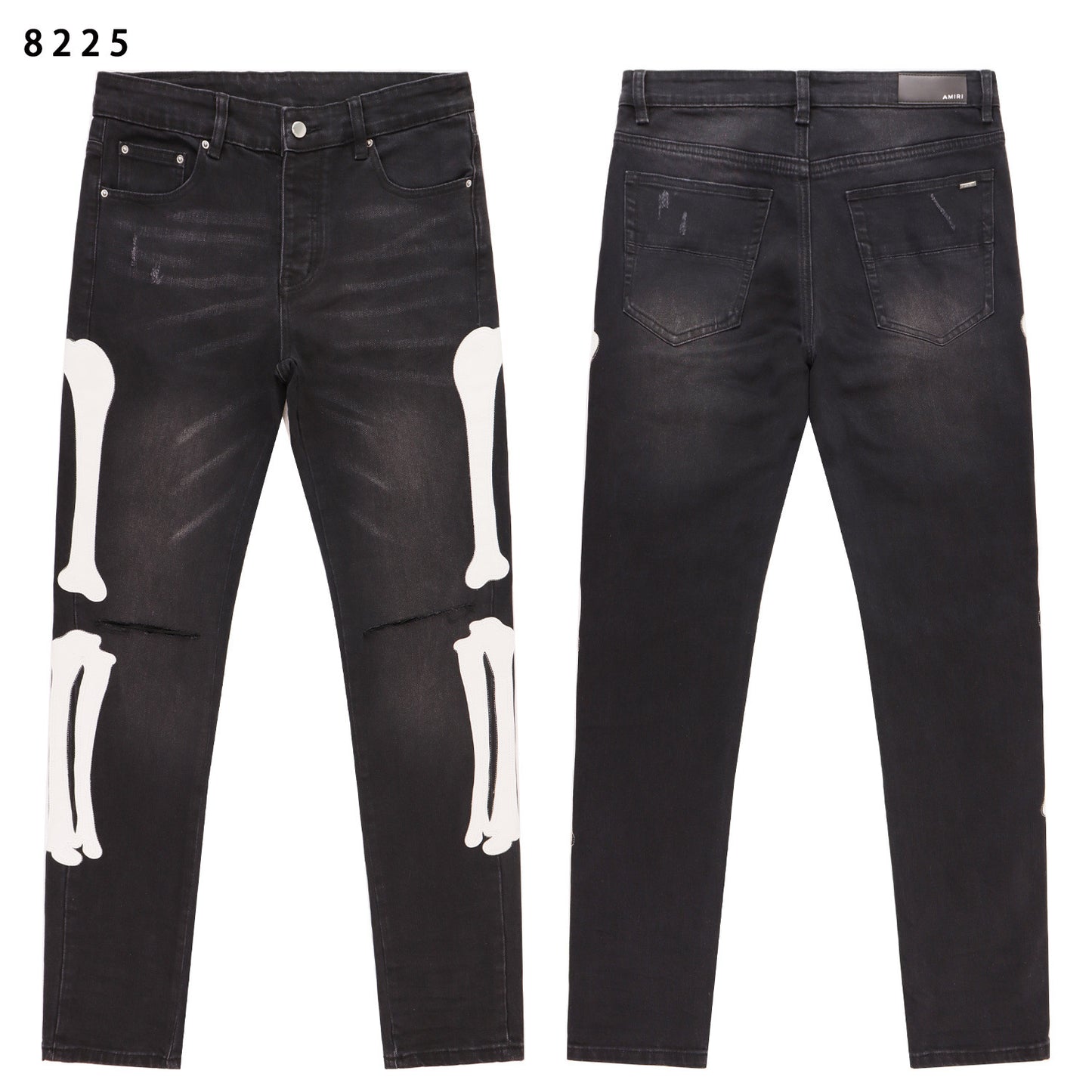 Men's Embroidered Slim-Fit Jeans
