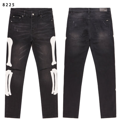 Men's Embroidered Slim-Fit Jeans