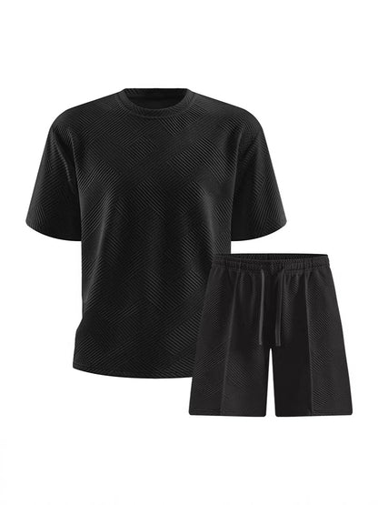 2026 Summer Cross-Border Amazon 3D Sports Suit Men's Short Sleeve T-Shirt + Shorts Casual Sportswear Two-Piece Set