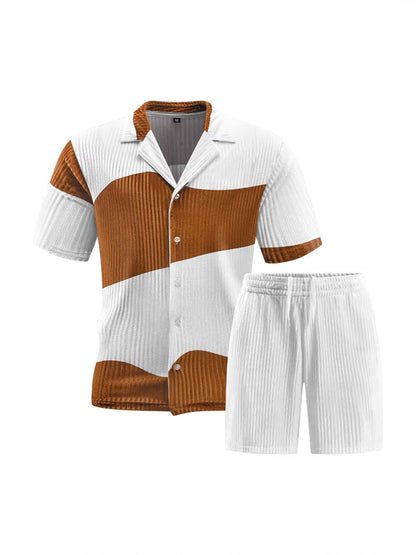 2026 Summer Cross-Border Amazon 3D Sports Suit Men's Short Sleeve T-Shirt + Shorts Casual Sportswear Two-Piece Set