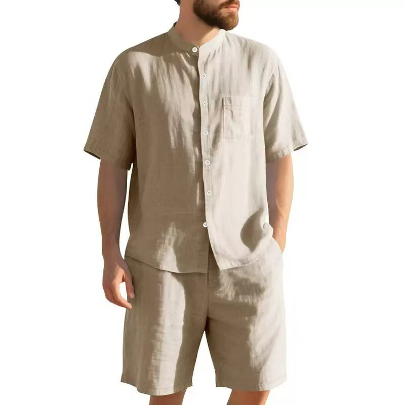 2026夏季跨境亚马逊3D运动服套装男短袖T恤休闲短裤两件套