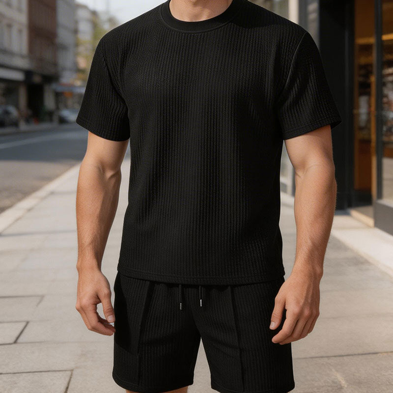 2026 Summer Cross-Border Amazon 3D Men's Textured Polo Shirt New Trendy Lapel Short-Sleeved T-Shirt Top