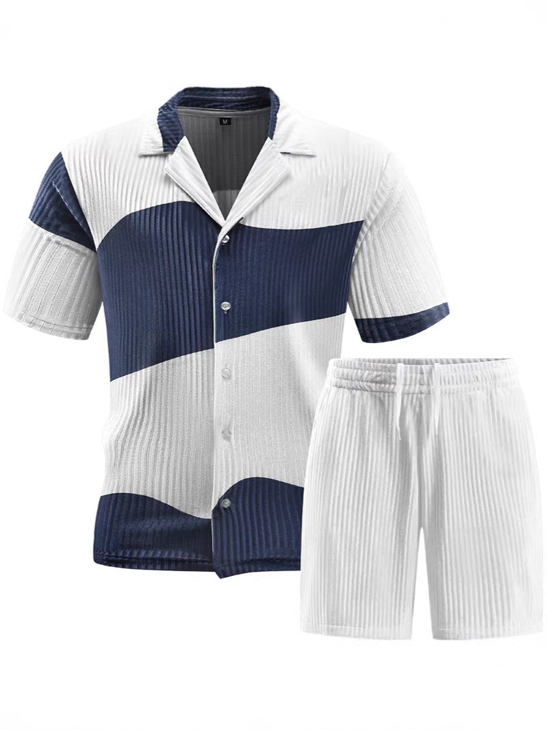 2026 Summer Cross-Border Amazon 3D Sports Suit Men's Short Sleeve T-Shirt + Shorts Casual Sportswear Two-Piece Set
