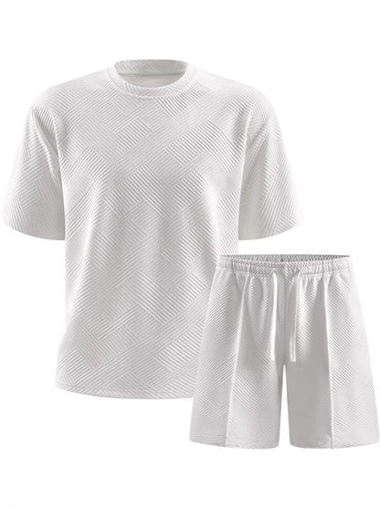 2026 Summer Cross-Border Amazon 3D Sports Suit Men's Short Sleeve T-Shirt + Shorts Casual Sportswear Two-Piece Set